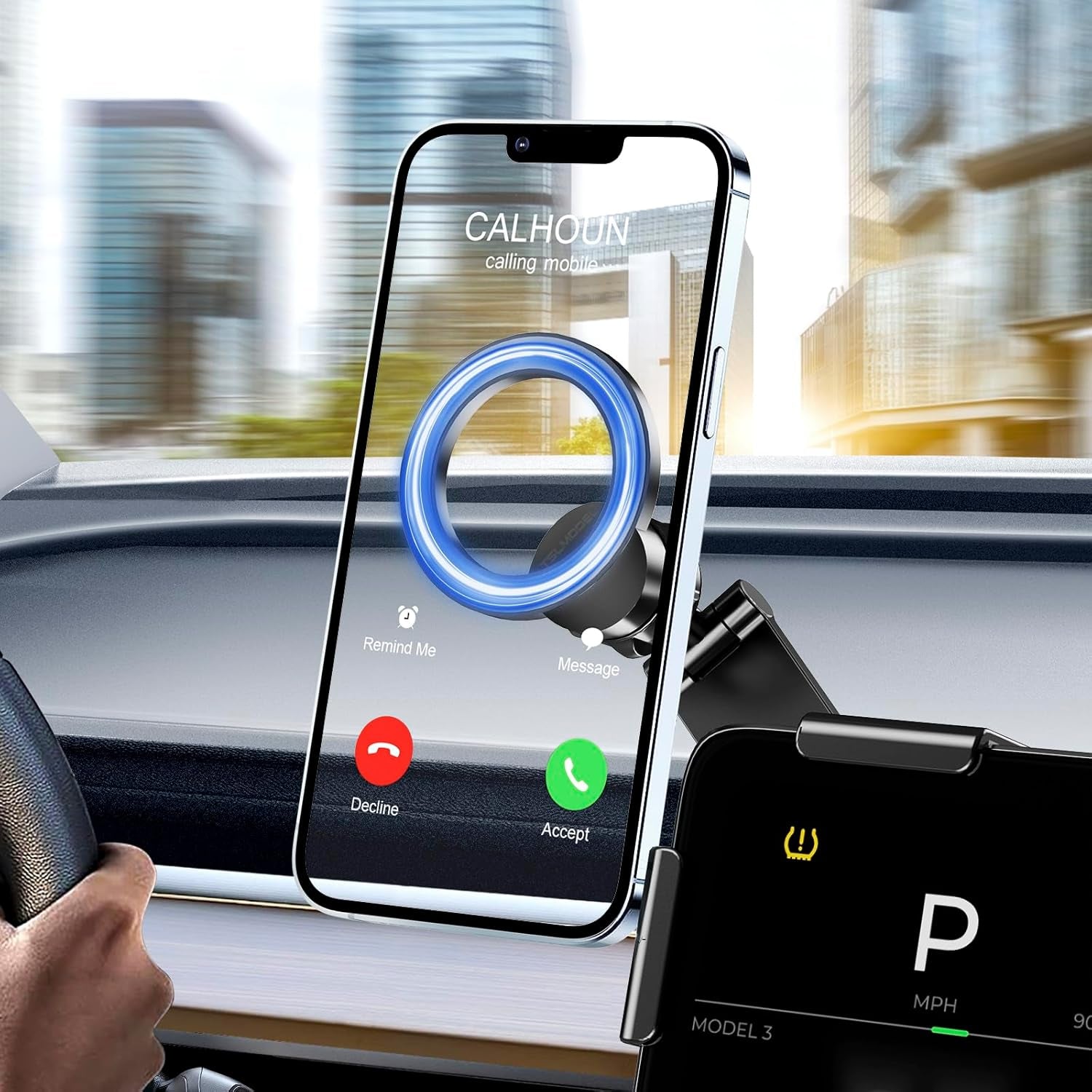 Tesla Model 3 Y S X Phone Mount Holder, Universal in Airplane Computer Phone Holder，Foldable Hidden Tesla Phone Holder Fit for All Phone, Tesla Model S X Y 3 Accessories 2025 2024