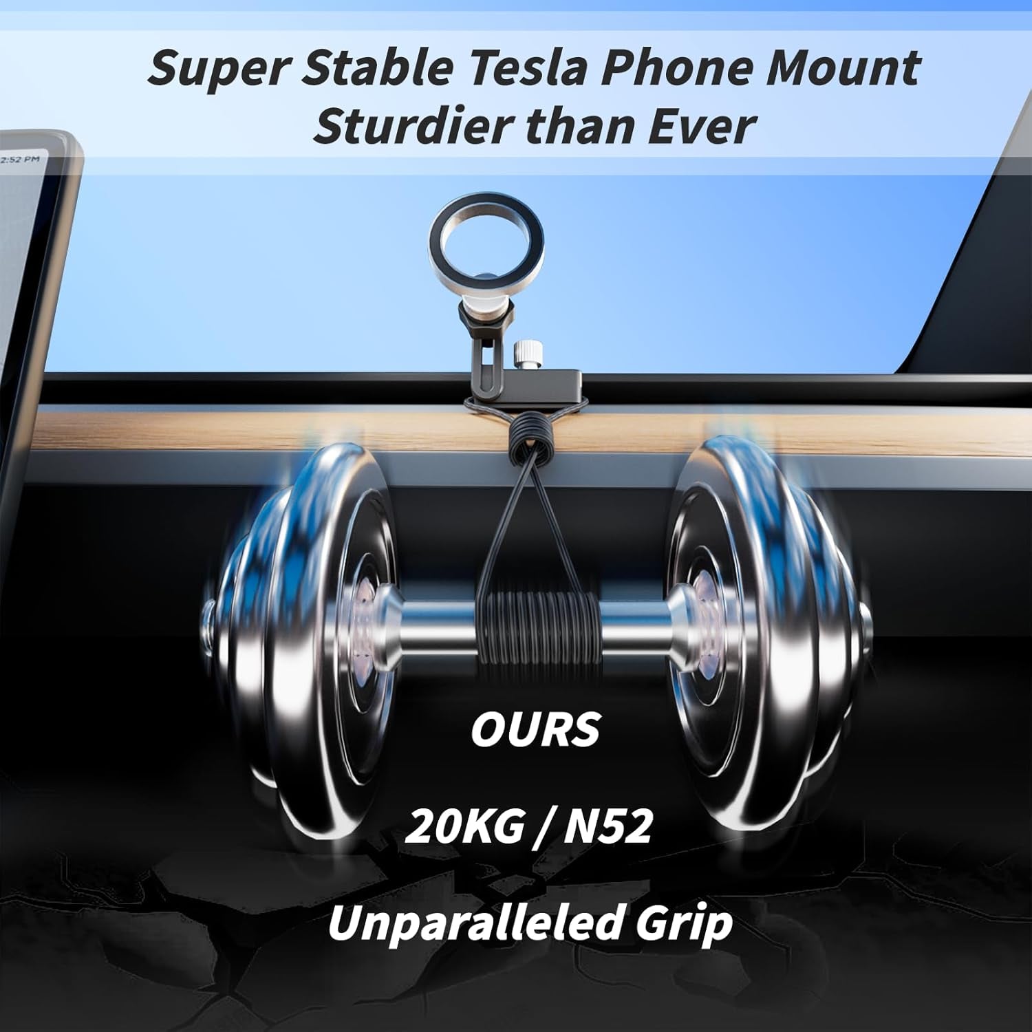 Tesla Model 3 Y S X Phone Mount Holder, Universal in Airplane Computer Phone Holder，Foldable Hidden Tesla Phone Holder Fit for All Phone, Tesla Model S X Y 3 Accessories 2025 2024