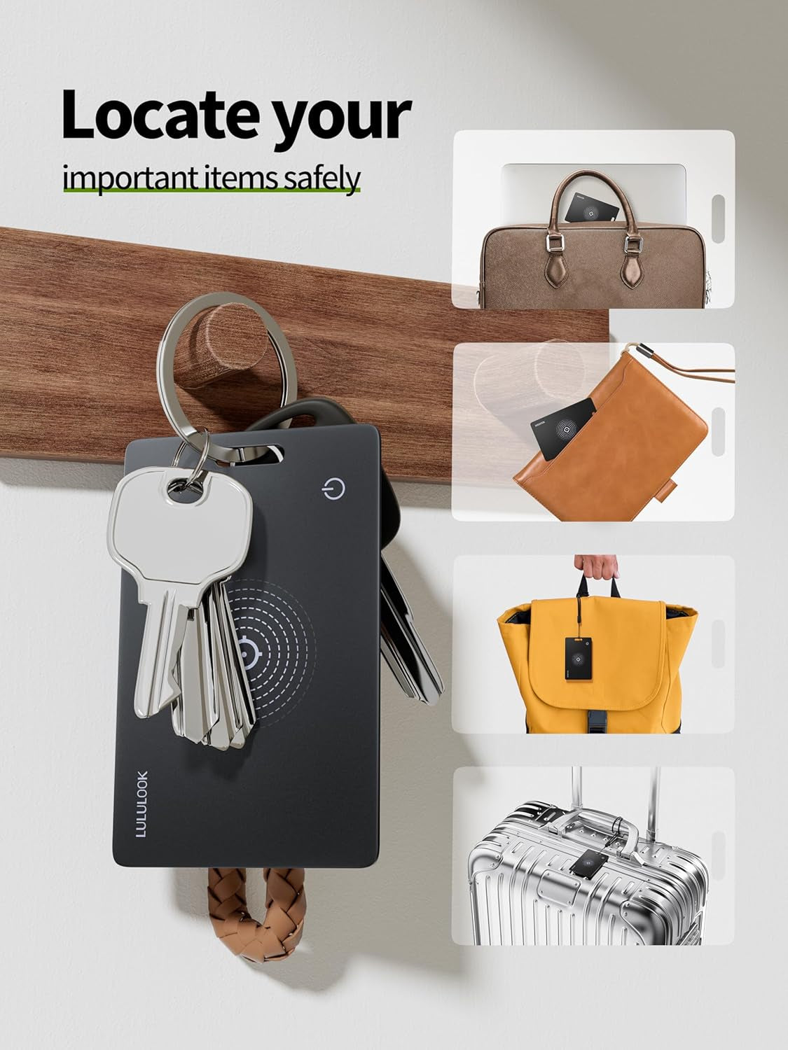 Wallet Tracker Card, Ultra Slim Tracking Card, Wireless Rechargeable, Works with Apple Find My (Ios Only) for Effortless Wallet Tracking, Item Card Finder for Luggage, Purse and More, Waterproof