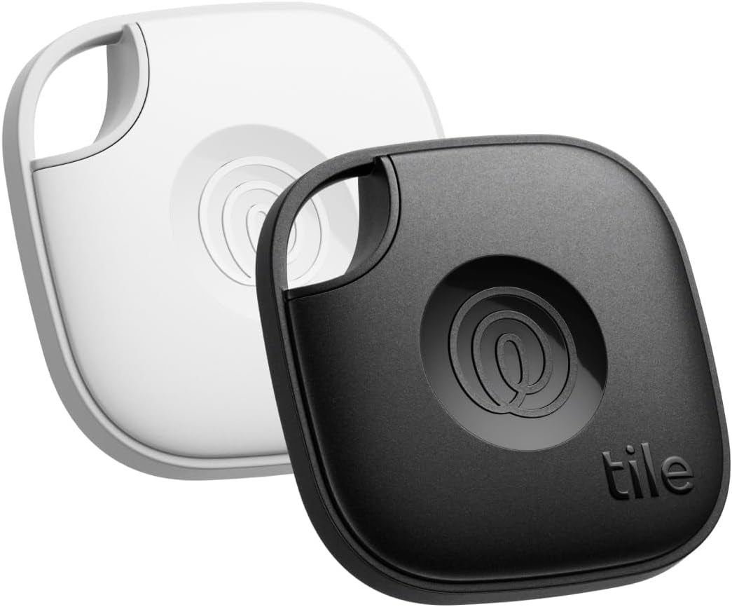 by Life360 Mate - Bluetooth Tracker, Keys Finder and Item Locator for Keys, Bags and More. Phone Finder. Both Ios and Android Compatible. 2-Pack (Black/White)