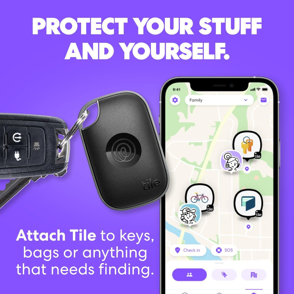 by Life360 Pro - Powerful Bluetooth Tracker, Key Finder and Item Locator for Keys Bags, and More. Both Ios and Android Compatible. Phone Finder. 2-Pack (Black/White)