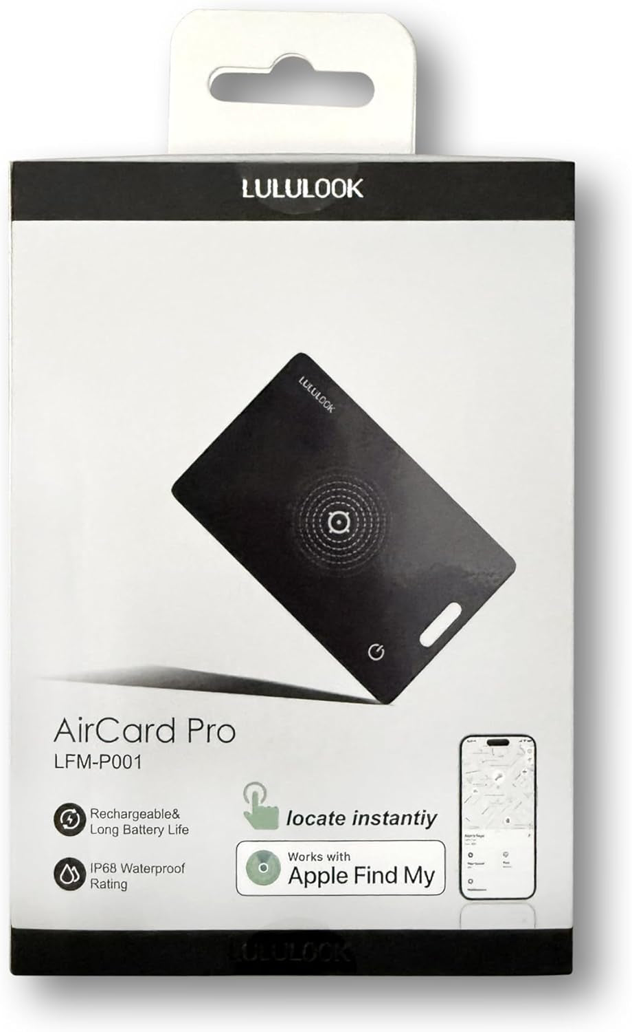 Wallet Tracker Card, Ultra Slim Tracking Card, Wireless Rechargeable, Works with Apple Find My (Ios Only) for Effortless Wallet Tracking, Item Card Finder for Luggage, Purse and More, Waterproof